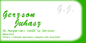 gerzson juhasz business card